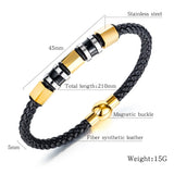 Men Magnet Bracelet: High PU Leather & Stainless Steel Party Gift