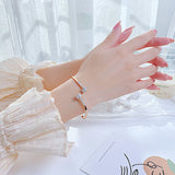 Female Stainless Steel Bracelets Bangles Silver Rose Jewelry