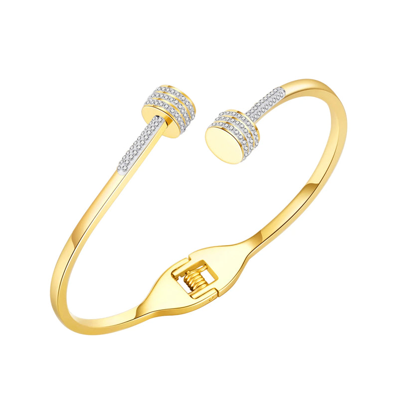 Female Stainless Steel Bracelets Bangles Silver Rose Jewelry