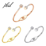Female Stainless Steel Bracelets Bangles Silver Rose Jewelry