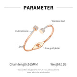 Female Stainless Steel Bracelets Bangles Silver Rose Jewelry