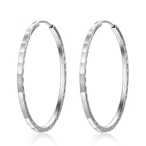 925 Sterling Silver Large Hoop Earrings 4.2cm Diameter