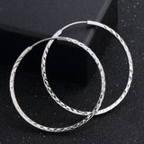925 Sterling Silver Large Hoop Earrings 4.2cm Diameter