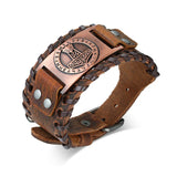 Men's Brown Wrap Bracelet, Size Adjustable