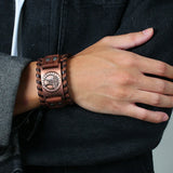 Men's Brown Wrap Bracelet, Size Adjustable