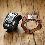 Men's Brown Wrap Bracelet, Size Adjustable