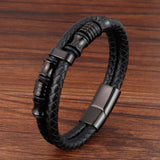 Men's Leather Wrap Bracelet - Birthday Gift for Boyfriend