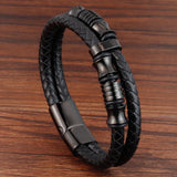 Men's Leather Wrap Bracelet - Birthday Gift for Boyfriend