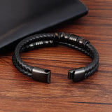 Men's Leather Wrap Bracelet - Birthday Gift for Boyfriend