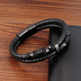 Men's Leather Wrap Bracelet - Birthday Gift for Boyfriend