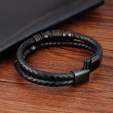 Men's Leather Wrap Bracelet - Birthday Gift for Boyfriend