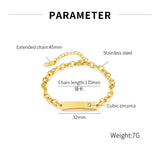 Stainless Steel Statement ID Bracelet, Silver Jewelry