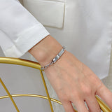 Stainless Steel Statement ID Bracelet, Silver Jewelry