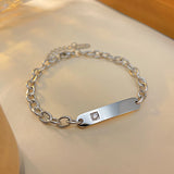 Stainless Steel Statement ID Bracelet, Silver Jewelry