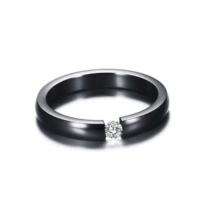 Unisex 4mm CZ Stone Silver Ring Size 5-13