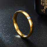 Unisex 4mm CZ Stone Silver Ring Size 5-13