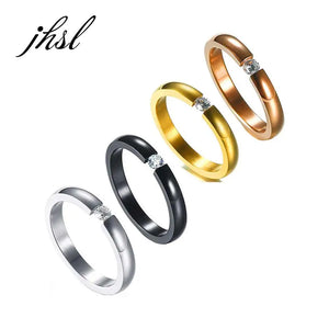 Unisex 4mm CZ Stone Silver Ring Size 5-13