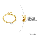 Unisex Chain Bracelets Charm Silver Stainless Steel Bangles Jewelry
