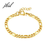 Unisex Chain Bracelets Charm Silver Stainless Steel Bangles Jewelry