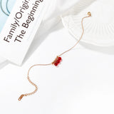 Women Anklets Red Ball Charm Stainless Steel Foot Jewelry