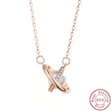 JIALY S925 Silver Rotating Globe Necklace for Women