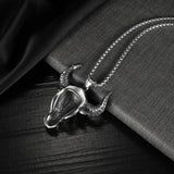 JIALY 316L Stainless Steel Bull Head Pendant Punk Necklace