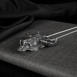JIALY 316L Stainless Steel Bull Head Pendant Punk Necklace