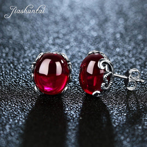 925 Silver Earrings Natural Stones Vintage Thai Silver Jewelry