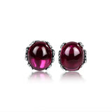 925 Silver Earrings Natural Stones Vintage Thai Silver Jewelry