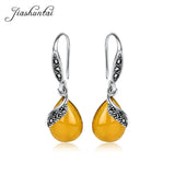 Vintage Natural Stones Earrings 925 Sterling Silver Thai Silver Jewelry