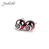 Vintage 925 Sterling Silver Ball Stud Earrings Retro Women