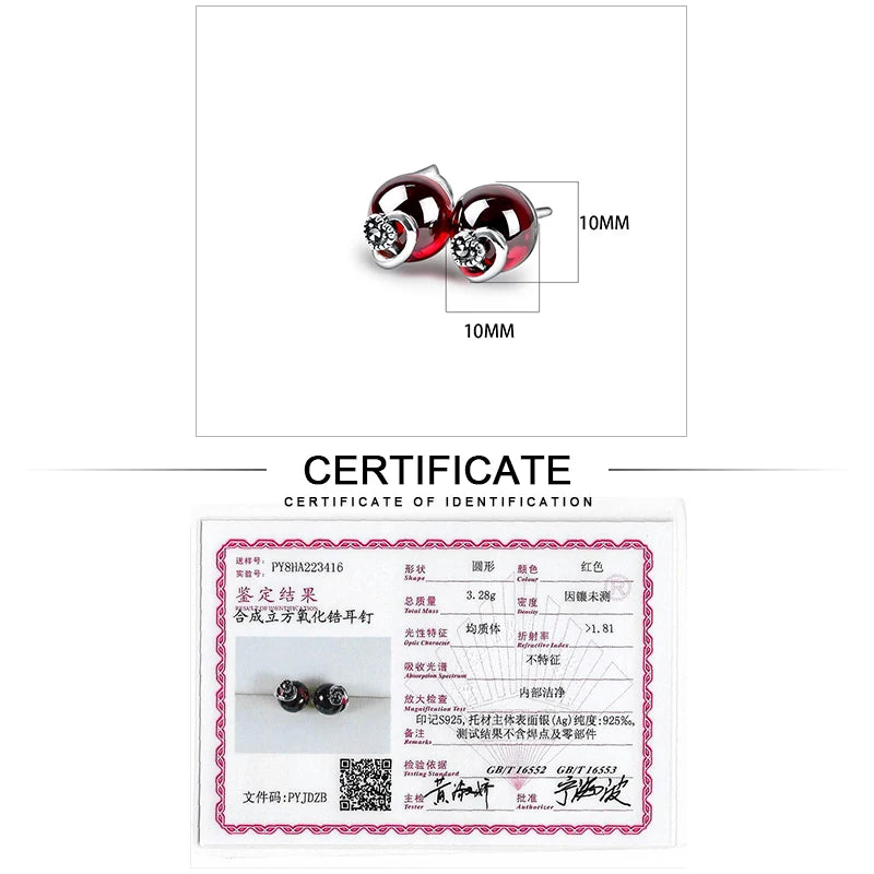 Vintage 925 Sterling Silver Ball Stud Earrings Retro Women