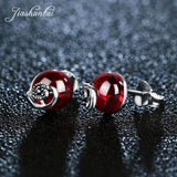 Vintage 925 Sterling Silver Ball Stud Earrings Retro Women