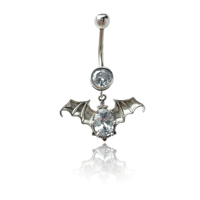 925 Silver Bat Piercing Belly Button Rings Jewelry