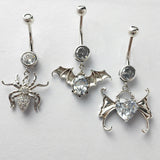 925 Silver Bat Piercing Belly Button Rings Jewelry