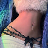 925 Silver Heart Dangle Navel Ring Sexy Body Piercing