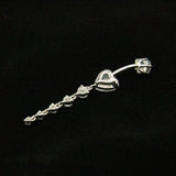 925 Silver Heart Dangle Navel Ring Sexy Body Piercing
