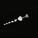 925 Silver Heart Dangle Navel Ring Sexy Body Piercing