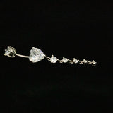 925 Silver Heart Dangle Navel Ring Sexy Body Piercing