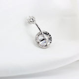 925 Silver Belly Button Rings with Zircon for Women