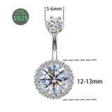 925 Silver Belly Button Rings with Zircon for Women