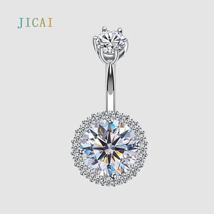 925 Silver Belly Button Rings with Zircon for Women