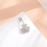 925 Silver Clover Flower Belly Button Piercing Jewelry C3922