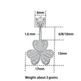 925 Silver Clover Flower Belly Button Piercing Jewelry C3922