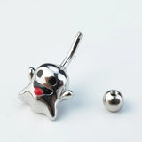 925 Silver Ghost Belly Button Piercing