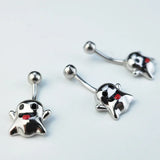 925 Silver Ghost Belly Button Piercing