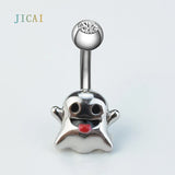 925 Silver Ghost Belly Button Piercing