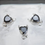 925 Silver Halloween Devil Belly Button Piercing Red Corundum Women's