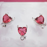 925 Silver Halloween Devil Belly Button Piercing Red Corundum Women's