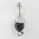 925 Silver Halloween Devil Belly Button Piercing Red Corundum Women's